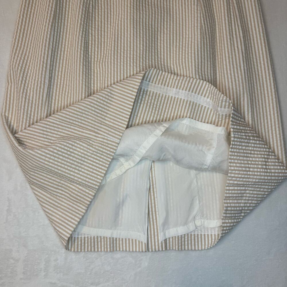 Brooks Brothers 100% Cotton Seersucker Striped Sleeveless Dress Women 14 - Picture 3 of 6
